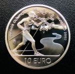Moeda Espanha - 10 Euro 2002 - Km-1078 FC - na Capsula original - Prata (.925) - 27 g - 40 mm - Comemorativa Jogos Olímpicos de inverno de 2002 em Salt Lake City - Rei Juan Carlos I.