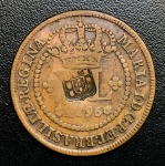 Cobre do Brasil - XL Reis 1796 - C-325 1º Tipo Coroa Baixa - com Carimbo de Escudete - Colonia D. Maria I - Muito Bonita - Excelente Conservação
