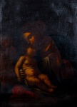 Escola Italiana. "Maternidade". Óleo sobre tela. 101 x 74 cm. Emoldurado. Apresenta pequenas66425
