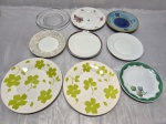 Lote de 6 pratos de pão e 3 pratos de sobremesa em porcelana, marcas e modelos diversos. Medindo o maior 19cm de diâmetro.