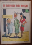 Página Original de Charge Vintage - O Amigo da Onça (Péricles) - Ano 1947Descrição:Rara e histórica página avulsa original contendo a célebre charge "O Amigo da Onça", criada pelo genial cartunista Péricles de Andrade Maranhão. Publicada originalmente na Revista O Cruzeiro em 22 de fevereiro de 1947, esta peça traz o personagem mais irônico do humorismo gráfico brasileiro em uma sátira com teor de época muito marcante. Item autêntico e genuíno da década de 1940, ideal para colecionadores de quadrinhos nacionais, entusiastas da história da imprensa brasileira ou para projetos de enquadramento decorativo vintage com forte apelo nostálgico.