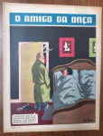 Página Original de Charge Vintage - O Amigo da Onça (Péricles) - Ano 1959Descrição: Rara e divertida página avulsa original contendo a célebre charge "O Amigo da Onça", criada pelo genial cartunista Péricles de Andrade Maranhão. Publicada originalmente na Revista O Cruzeiro em 11 de julho de 1959, a cena se passa em um quarto de dormir com o protagonista escondido rindo atrás da porta após o Carnaval, enquanto o marido diz para a esposa deitada: "- Acho bom você se levantar pra fazer café, porque o "time" daquele baixinho ainda está aí...". Item autêntico e genuíno da década de 1950, ideal para colecionadores de quadrinhos nacionais, entusiastas do humor gráfico retrô ou para projetos de enquadramento decorativo vintage. Produto em papel (não é cópia ou reprodução).