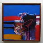 F. BERNARD " COMPOSIÇÃO " OST ASSINADO CID . MEDIDAS: 74 CM X 74 CM .