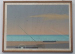 IVAN FREITAS , GRAVURA ENUMERADA 4/10 NO CIE . ASSINADA CID. MEDIDAS: 59 CM X 79 CM . MOLDURA COM VIDRO ( COM MARCAS EM FUNÇÃO DO TEMPO )