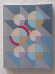 LEO  ENGEL"COMPOSIÇÃO". TÊMPERA SOBRE TELA,ASSINADO E DATADO 2020 NO VERSO . MEDIDAS: 35,5 CM X  27,5 CM .CHASSIS SEM MOLDURA