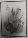 DARCILIO LIMA " PRINCIPE"LITOGRAFIA,P.A.,MOLDURA COM VIDRO . MEDIDAS : 63 CM X 45 CM .