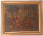 SEM ASSINATURA - OST "PAISAGEM CAMPESTRE" MEDIDAS: 59 CM X72 CM . MOLDURA EM MADEIRA . ( APRESENTA PEQUNAS PERDAS DE PIGMENTAÇÃO )