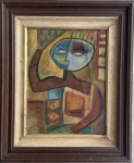 ASSINATURA ILEGÍVEL "FIGURA" O.S.T COLADO EM CARTÃO , DATADO 1961 . MEDIDAS: 45 CM X 37 CM