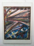 ASSINATURA ILEGÍVEL , QUADRO TE´CNICA MISTA SOBRE CARTÃO COLODO EM TELA , ASSINADO CID . MEDIDAS: OBRA 90 CM X 1,12 M. E MEDIDAS DA TELA : 1,40 M. X 1,00 M. COM CAHSSIS SEM MOLDURA . ( NO ESTADO )