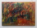 ASSINATURA ILEGÍVEL - "ABSTRATO" TÉCNICA MISTA SOBRE EUCATEX ,ASSINADO NA PARTE CENTRAL INFERIOR . MEDIDAS: 50 CM X 70 CM . SEM MOLDURA