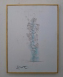 MARIA MARTINS DESENHO SOBRE PAPEL COLADO EM EUCATEX .MEDIDAS: 68 CM X 51 CM . (COM MANCHAS )