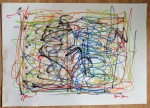 JORGE GUINLE, ABSTRATO-  TÉCNICA MISTA SOBRE CARTÃO ASSINADO C.ID E DATADO 77 NO CIE - MEDIDAS : 44 CM X 67 CM . SEM MOLDURA. NO ESTADO