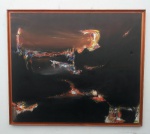 STAMER - COMPOSIÇÃO , ÓLEO SOBRE TELA  ASSINADO CID . MEDIDAS : 1,10  M X  1,30 M  - MOLDURA ESTILO BAGUETE . ( NECESSITA DE RESTAURO , APRESENTA 02 PEQUENOS RASGOS, VIDE FOTOS ANEXAS)