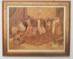 DARIO  MECATTI, OST  ASSINADO CIE  EMOLDURADO . MEDIDAS: 70 CM X 90 CM . ( MOLDURA COM INFESTAÇÃO DE CUPINS)