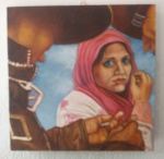MARIA HELENA GREMBECKI 1940 - QUADRO FIGURATIVO , ÓLEO SOBRE TELA , ASSINADO E DATADO 1982 NO CID . MEDIDAS: 70 CM X 70 CM . CHASSIS SEM MOLDURA