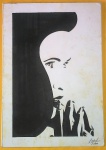 ASSINATURA NÃO DECIFRADA ROSTO FEMININO , TÉCNICA MISTA SOBRE PAPEL , FIXADO EM CARTÃO ASSINADO E DATADO 1999 NO CID . MEDIDAS :30 CM X 21 CM .