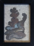 FARNESE DE ANDRADE  , TÉCNICA MISTA SOBRE CARTÃO , ASSINADO CID E DATADO  1968. MEDIDAS:  40 CM X  28 CM. MOLDURA COM VIDRO.