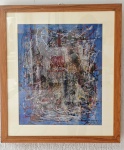 ANTONIO BANDEIRA "ABSTRATO " ÓLEO  SOBRE CARTÃO ASSINADO CID . CADASTRO IAB 1587 , MEDIDAS : 60 CM X 49 CM . ( ACOMPANHA CERTIFICADO DE AUTENTICIDADE DO INSTITUTO BANDEIRA )