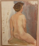 ILANA -ÓLEO SOBRE TELA, ASSINADO E DATADO FRENTE E VERSO 19-04-1854. MEDIDAS : 1,00M X 50 CM. EMOLDURADO