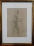 CÂNDIDO PORTINARI-  DESENHO A CRAYON SOBRE PAPEL ASSINADO CID MEDIDAS: 45 CM X 32 CM. MOLDURA E VIDRO.