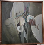 MAKOTO TAKAHASHI - O.S.T ASSINADO CIE . MEDIDAS: 80 CM X 80 CM. MOLDURA ESTILO BAGUETE .