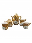 Porcelana Francesa,  estilo ART NOUVEAU , lindo conjunto  Isabelino com farta douração e relevos florais