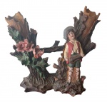 CAPODIMONTE, Itália / Terracota - grande floreira italiana em terracota, com cena camponesa. Mede: 35 x 37cm