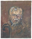 SUZANA LEVY (Rio de Janeiro, 1937/ idem 2023). Óleo sobre tela representando retrato masculino, executado em linguagem expressionista, com vigorosas pinceladas e paleta em tons terrosos, evidenciando a força psicológica da figura retratada. Obra sem moldura. Medidas: 50 x 60 cm.