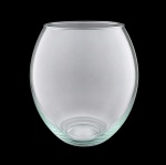 Cristais Veneza  Centro de mesa/vaso em vidro translúcido, formato bojudo, acompanhado de caixa original. Mede 22 cm de altura.