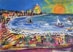 PATRICIA TORELLY - Obra em acrílica sobre tela "iconografia Rio de Janeiro Pão de Açúcar", assinada e datada no canto inferior direito e verso. Mede 70 x 50cm.Acompanha certificado autenticidade cedido pela própria artista. Nota da artista: Conceituada artista carioca, esposa do pintor Sandro Donatello (filho de Oswaldo Teixeira), de quem foi discípula.