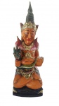 Antiga escultura em madeira pintada e entalhada manualmente representando um Deus. Medidas: Altura 32 cm, Largura 11 cm e Comprimento 11 cm. 