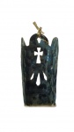 Arte única - Altar em argila com pintura na tonalidade azul. Medida: Altura 20 cm, Largura 6 cm e Comprimento 9 cm .