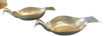 PRATA WOLFF- Par de moleiras em metal espessurado a prata em tema de ave. Medidas: Altura 5 cm, Largura 10 cm e comprimento 27 cm.