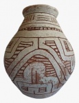 Vaso em cerâmica estilo marajoara trabalhado artesanalmente. Medida: altura 18 cm diâmetro 15 cm.