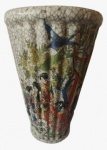 Antiga Floreira em cerâmica craquelada pintado artesanalmente em tema de gueixa. Medida: altura 35 cm diâmetro 23 cm