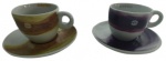 Schmidt - Lote com 2 xícaras para café em porcelana nas tonalidades amarelo e lilás. Medidas: 6 cm de altura e 6 cm de diâmetro.