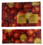 Lote com duas travessas petisqueiras em vidro com pintura natalina. Medidas maior: 4 cm de altura, 30 cm de largura e 46 cm de comprimento.