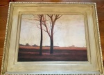HUGO ADAMI - Oleo sobre tela  assinado e monogramado no verso Medidas  73 x 57 cm