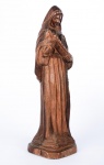 Escultura em madeira nobre entalhada manualmente representando Santa Rita de Cássia medidas 30 cm de altura