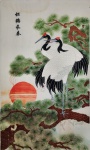 BORDADO CHINES SOBRE SEDA - MEDINDO 50 X 30 CM - MARCAS DO TEMPO
