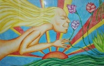 SEM ASSINATURA - ANTIGO DESENHO - MEDIDA TOTAL COM MOLDURA 45 X 55 CM