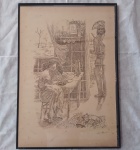 LISE FORELL - (GRAVURA CANGAÇEIRO) - EXEMPLAR 27/30  RARÍSSIMA - MEDINDO 48 X 69 CM - COM MOLDURA - MARCAS DO TEMPO