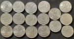 BRASIL  Série Alumínio  Base Catálogo Amigo 2024, 17 moedas BC/MBC, 50 Ctvs., Anverso Brasão da República, AV277, 1957(14 unid.). AV278, 1958 (2unid) e AV280, 1960(1 unid).