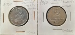 BRASIL  Série Alumínio  Base Catálogo Amigo 2024, 2 moedas SOBERBA, 2 Cruzeiros, Anverso Brasão da República, AV288, 1958 e AV290, 1960; (Uma de cada)