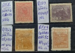 BRASIL  04 selos regulares novos, não circulados,(R158NSG), (R173NG), (R176NSG), (R374NGch.)  em perfeito estado de conservação, conforme imagem