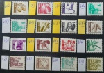 BRASIL  16 selos regulares novos, MINT,série RECURSOS NATURAIS R602, R603, R605, 607a (verde vivo), 607b(verde cobalto), 611, 613, 617, 620, 623,625, 626,628 AO 631, em perfeito estado de conservação, Conforme imagem