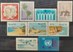 BRASIL  09 selos comemorativos novos com goma, ano 1975, (RHM 911/912/914 ao 920 ),em perfeito estado de conservação, conforme imagem, valor estimado RHM 13,20 UFs.