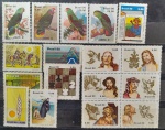 BRASIL – 17 selos comemorativos novos com goma, ano 1980, (RHM 1166 ao 1182), em perfeito estado de conservação, conforme imagem, valor estimado RHM 20, 4 UFs.