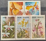 BRASIL – 05 selos comemorativos novos com goma, ano 1982, (RHM 1248 ao 1252), em perfeito estado de conservação, conforme imagem, valor estimado RHM 34,0 UFs.