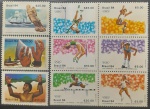 BRASIL  09 selos comemorativos novos com goma, ano 1984, (RHM 1374 ao 1376 e do 1378 ao 1383), em perfeito estado de conservação, conforme imagem, valor estimado RHM 26,0 UFs.